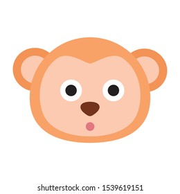 Monkey Vector Icon. Isolated Monkey Face Emoji, Emoticon, Illustration

