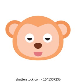 Monkey Vector Icon. Isolated Monkey Face Emoji, Emoticon, Illustration
