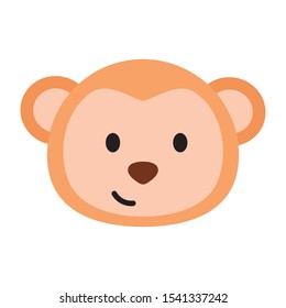 Monkey Vector Icon. Isolated Monkey Face Emoji, Emoticon, Illustration
