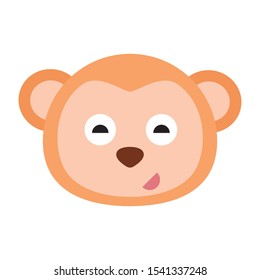 Monkey Vector Icon. Isolated Monkey Face Emoji, Emoticon, Illustration
