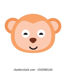 Monkey Vector Icon. Isolated Monkey Face Emoji, Emoticon, Illustration
