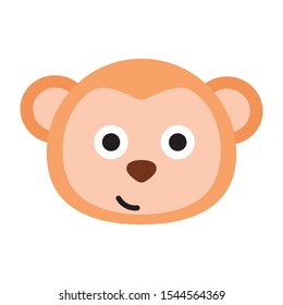 Monkey Vector Icon. Isolated Monkey Face Emoji, Emoticon, Illustration
