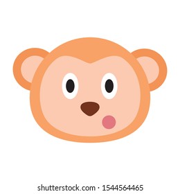 Monkey Vector Icon. Isolated Monkey Face Emoji, Emoticon, Illustration
