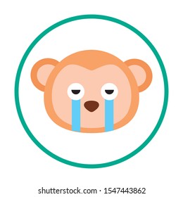 Monkey Vector Icon. Isolated Monkey Face Emoji, Emoticon, Illustration