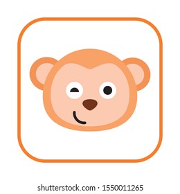 Monkey Vector Icon. Isolated Monkey Face Emoji, Emoticon, Illustration