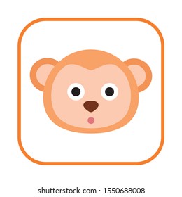 Monkey Vector Icon. Isolated Monkey Face Emoji, Emoticon, Illustration