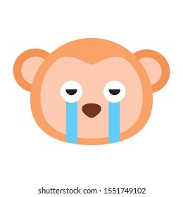 Monkey Vector Icon. Isolated Monkey Face Emoji, Emoticon, Illustration