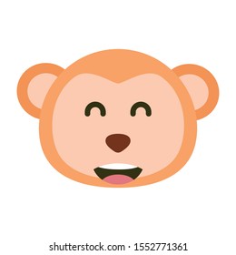 Monkey Vector Icon. Isolated Monkey Face Emoji, Emoticon, Illustration