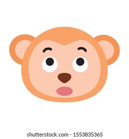 Monkey Vector Icon. Isolated Monkey Face Emoji, Emoticon, Illustration