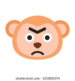 Monkey Vector Icon. Isolated Monkey Face Emoji, Emoticon, Illustration