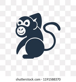 Monkey vector icon isolated on transparent background, Monkey transparency concept can be used web and mobile