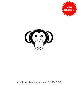 Monkey vector icon isolated on white background.