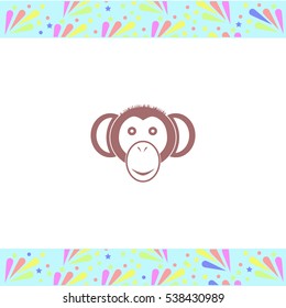 Monkey vector icon on white background. Isolated illustration. Business picture.