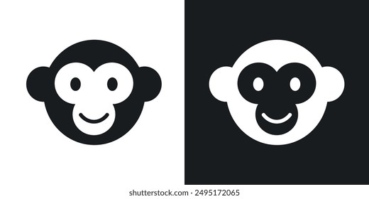 monkey vector icon set in solid style.