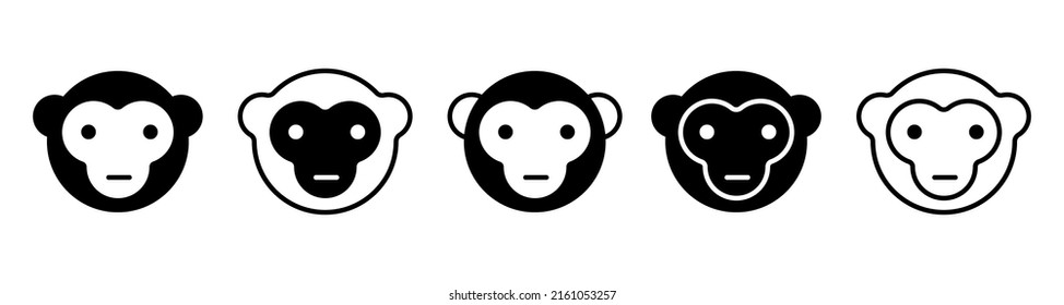 Monkey vector icon.Set of simple monkey sign.