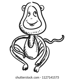 Monkey. Vector illustration