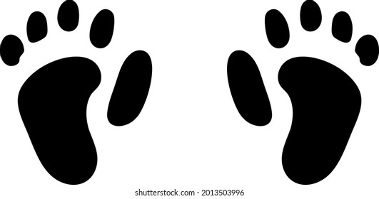 Monkey Footprints　isolated vector illustration.