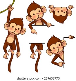 Monkey vector illustration.