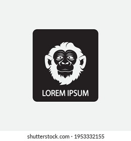 plantilla de icono de diseño de ilustración de vector de mono