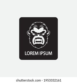 plantilla de icono de diseño de ilustración de vector de mono