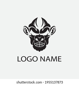 plantilla de icono de diseño de ilustración de vector de mono