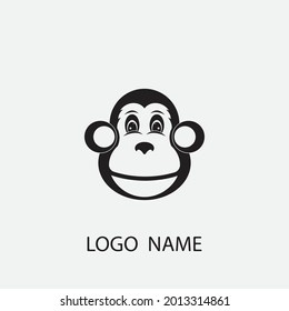 plantilla de icono de diseño de ilustración de vector de mono
