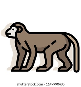 Monkey vector illustration in line color design