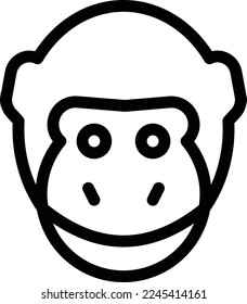 monkey Vector illustration on a transparent background. Premium quality symmbols. Thin line vector icons for concept and graphic design.