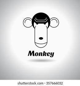 monkey  vector illustration for use as logo design template ,chinese new year,year of the monkey.