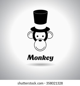 monkey  vector illustration for use as logo design template ,chinese new year,year of the monkey.