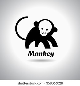 monkey  vector illustration for use as logo design template ,chinese new year,year of the monkey.