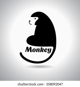 monkey  vector illustration for use as logo design template ,chinese new year,year of the monkey.