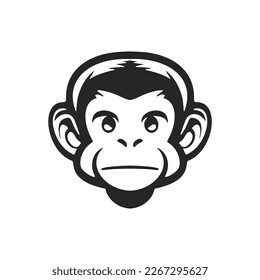 Monkey vector logo in black and white, perfect for adding elegance to your brand!