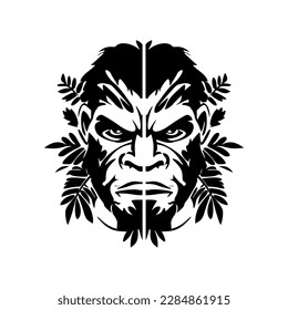 Monkey vector logo in black and white