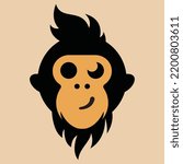 Monkey vector logo design. Cute monkey logo vector design.