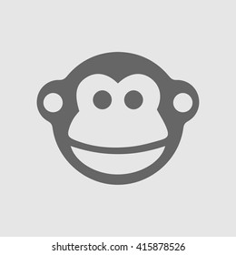 Monkey vector logo icon. Chinese year zodiac symbol 2016. Simple isolated sign.