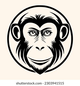 Monkey vector for logo or icon,clip art, drawing Elegant minimalist style,abstract style Illustration