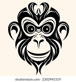 Monkey vector for logo or icon,clip art, drawing Elegant minimalist style,abstract style Illustration