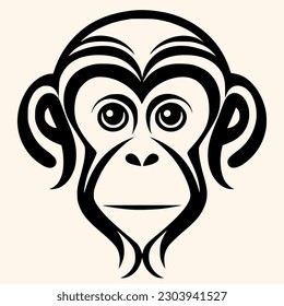 Monkey vector for logo or icon,clip art, drawing Elegant minimalist style,abstract style Illustration