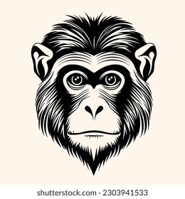 Monkey vector for logo or icon,clip art, drawing Elegant minimalist style,abstract style Illustration
