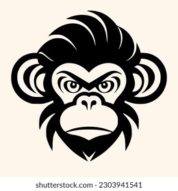 Monkey vector for logo or icon,clip art, drawing Elegant minimalist style,abstract style Illustration