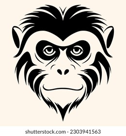 Vector de mono para logotipo o icono, imagen de clip, dibujo Estilo minimalista elegante, estilo abstracto Ilustración
