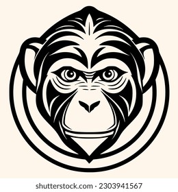 Monkey vector for logo or icon,clip art, drawing Elegant minimalist style,abstract style Illustration