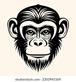 Monkey vector for logo or icon,clip art, drawing Elegant minimalist style,abstract style Illustration