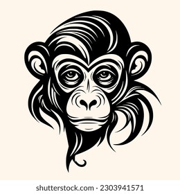 Monkey vector for logo or icon,clip art, drawing Elegant minimalist style,abstract style Illustration