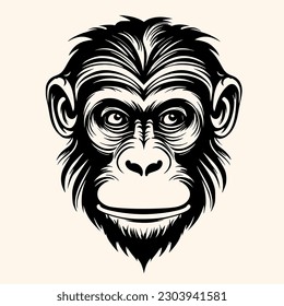 Monkey vector for logo or icon,clip art, drawing Elegant minimalist style,abstract style Illustration