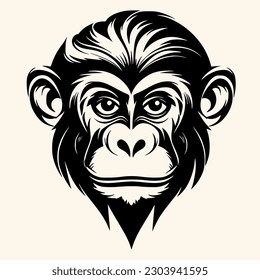 Vector de mono para logotipo o icono, imagen de clip, dibujo Estilo minimalista elegante, estilo abstracto Ilustración
