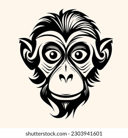 Monkey vector for logo or icon,clip art, drawing Elegant minimalist style,abstract style Illustration
