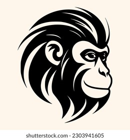 Monkey vector for logo or icon,clip art, drawing Elegant minimalist style,abstract style Illustration