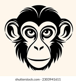 Monkey vector for logo or icon,clip art, drawing Elegant minimalist style,abstract style Illustration